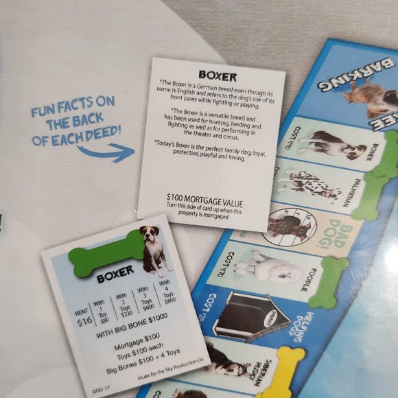 Late For The Sky Dog-opoly Monopoly Great Gift for Dog Lovers Family Fun New Sea - Picture 6 of 9